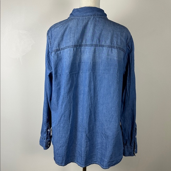 Torrid Womens Lightweight‎ Chambray Coastal Cowgirl Western Button Up Shirt 1X - Picture 4 of 8